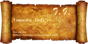 Tamaska Iván névjegykártya