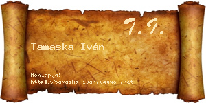 Tamaska Iván névjegykártya